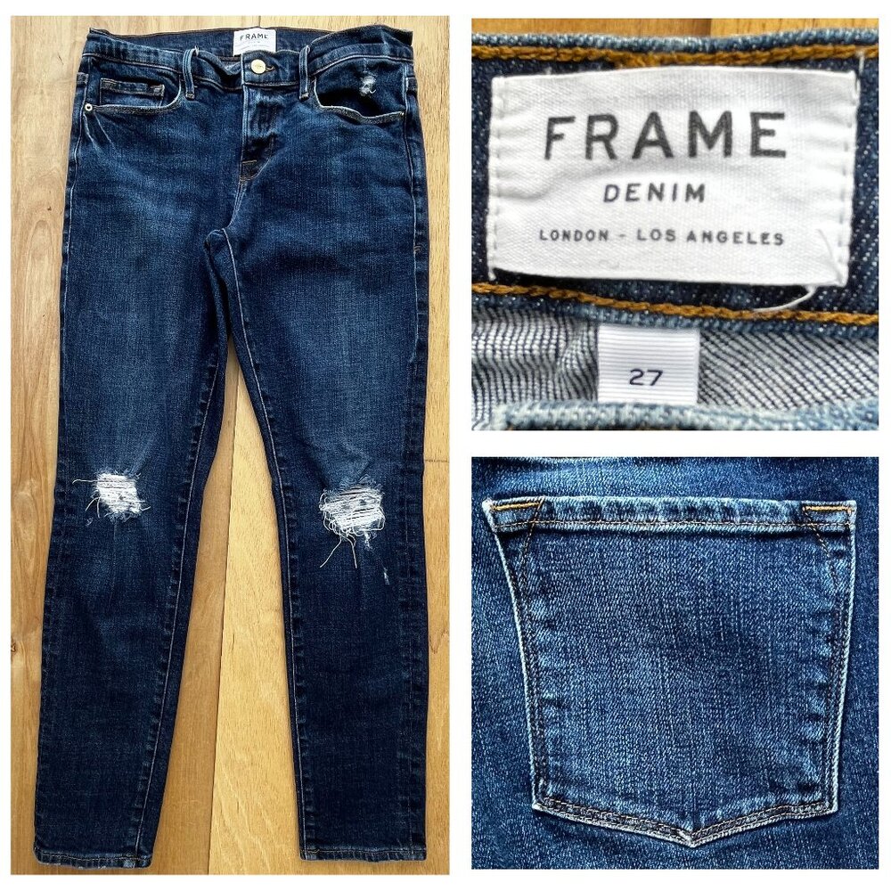 FRAME DENIM LE GARCON WINTHROP LOW RISE BOYFRIEND ANKLE WOMEN’S JEANS sz 27